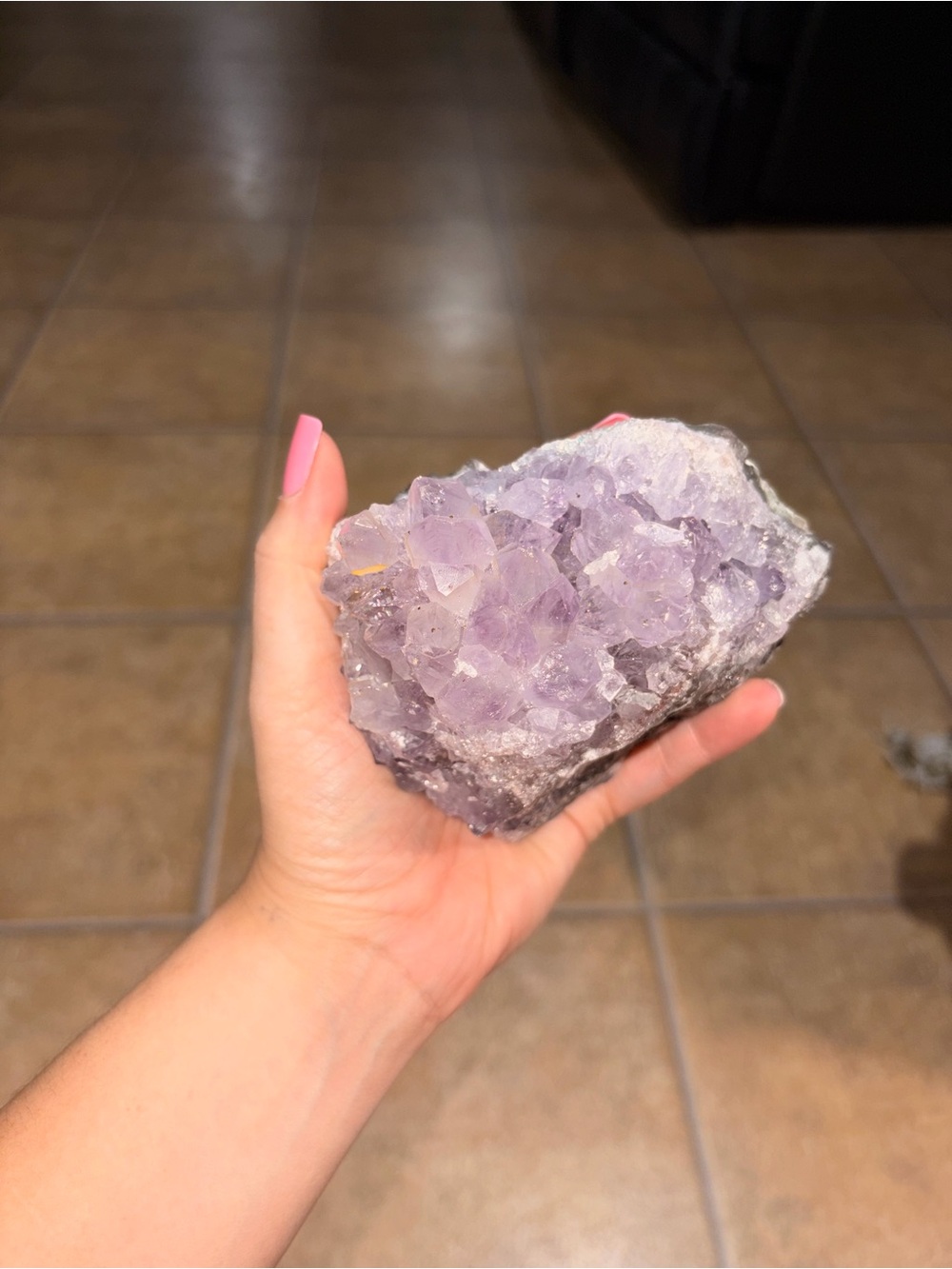 Amethyst Crystal Cluster Decorative Geode - Lavender Purple